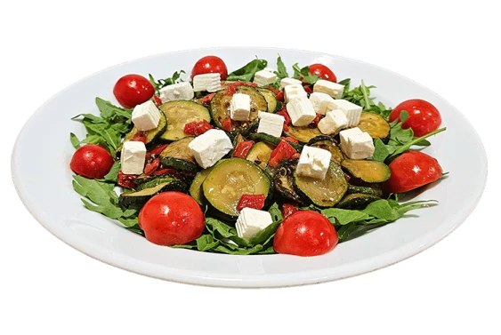Roasted zucchini in salad